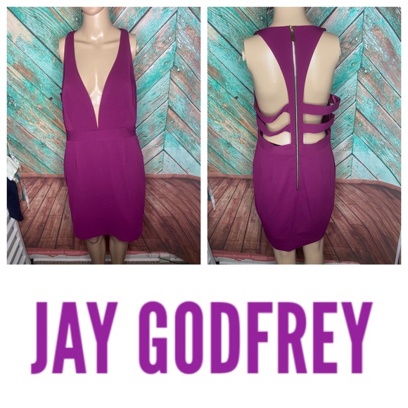 Jay Godfrey Plum Paris Racerback Mini Dress - Picture 1 of 5